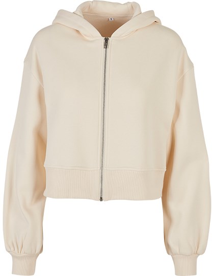 Build Your Brand - Ladies Short Oversized Zip Jacket